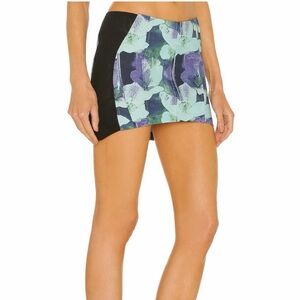 Miaou Blue and Black Floral Mini Skirt